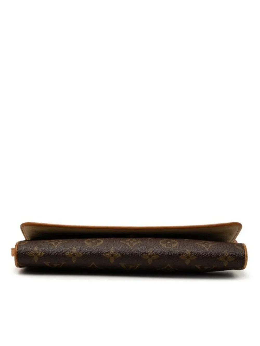 Louis Vuitton Monogram Pochette Twin GM Crossbody Shoulder Bag Brown Leather